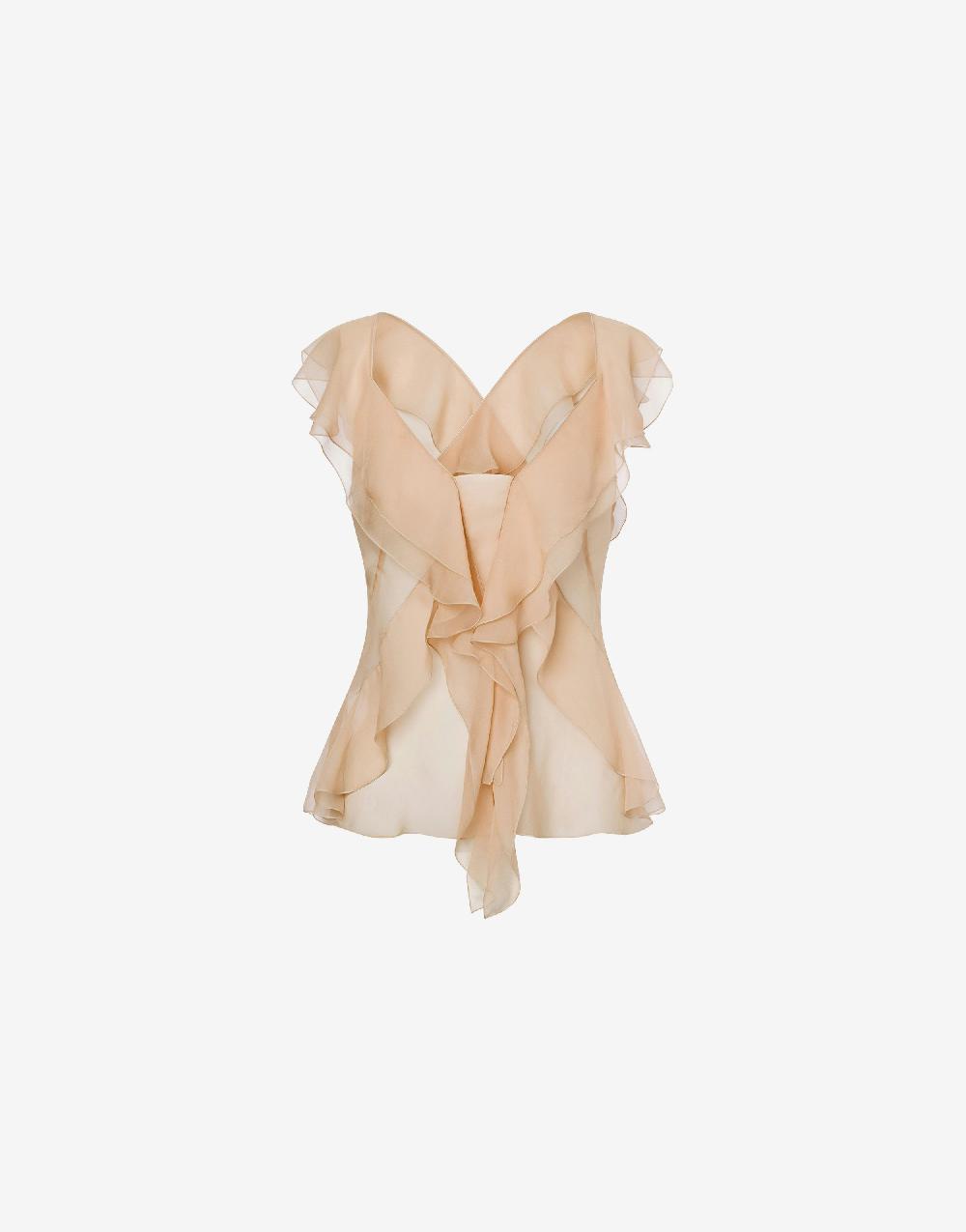 Alberta Ferretti Top in chiffon organico