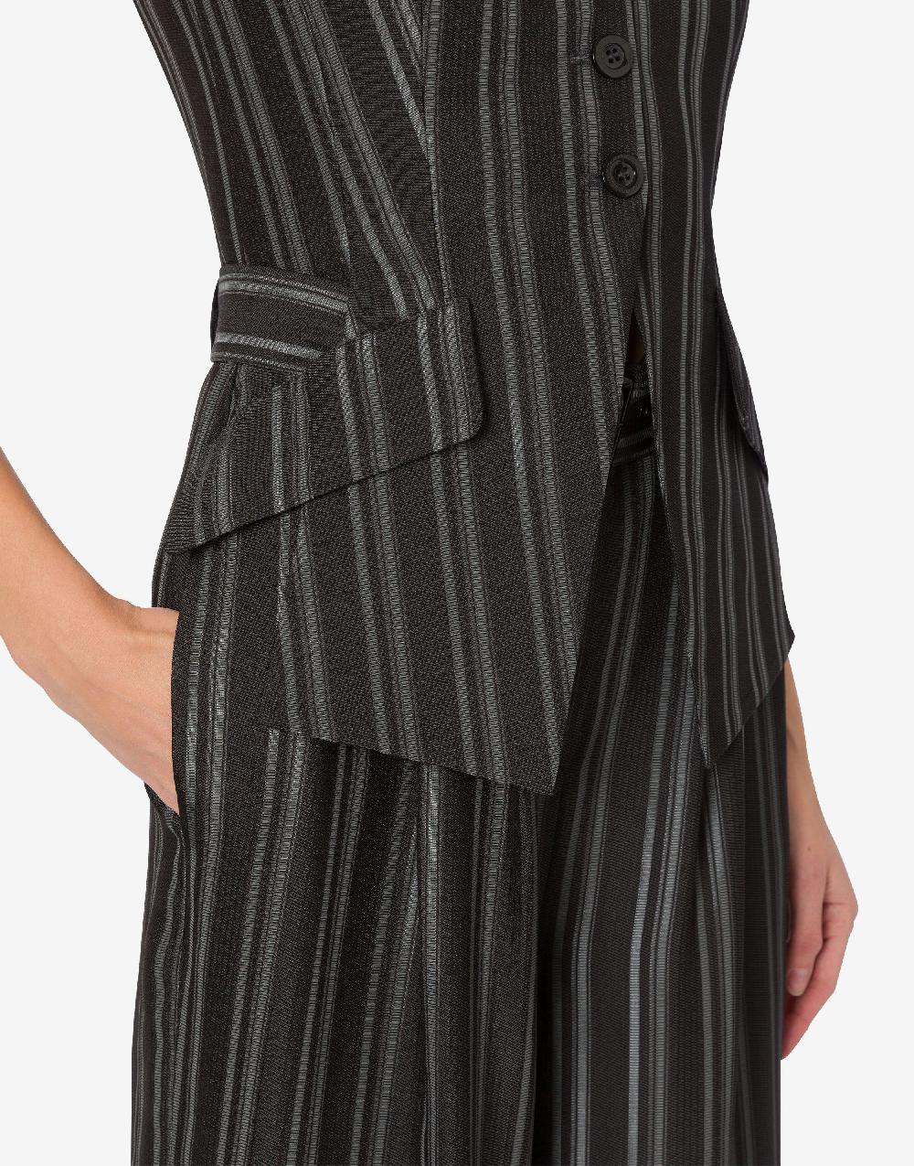 Alberta Ferretti Tuta In Saglia Di Viscosa Rigata