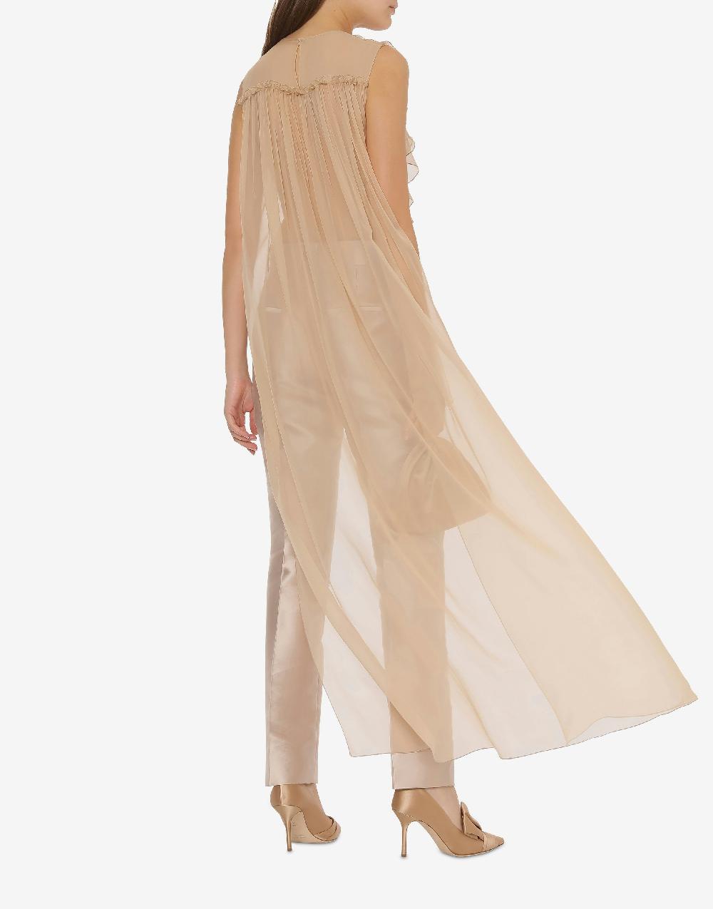 Alberta Ferretti Blusa In Chiffon Organico Con Ruches
