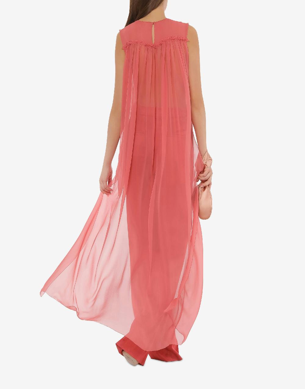 Alberta Ferretti Blusa In Chiffon Organico Con Ruches