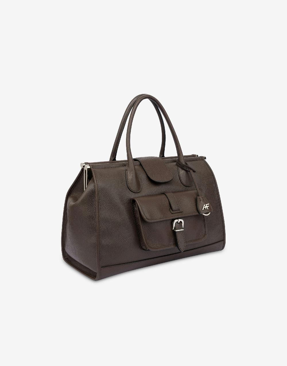 Alberta Ferretti Borsa Doppio Manico In Vitello Granato