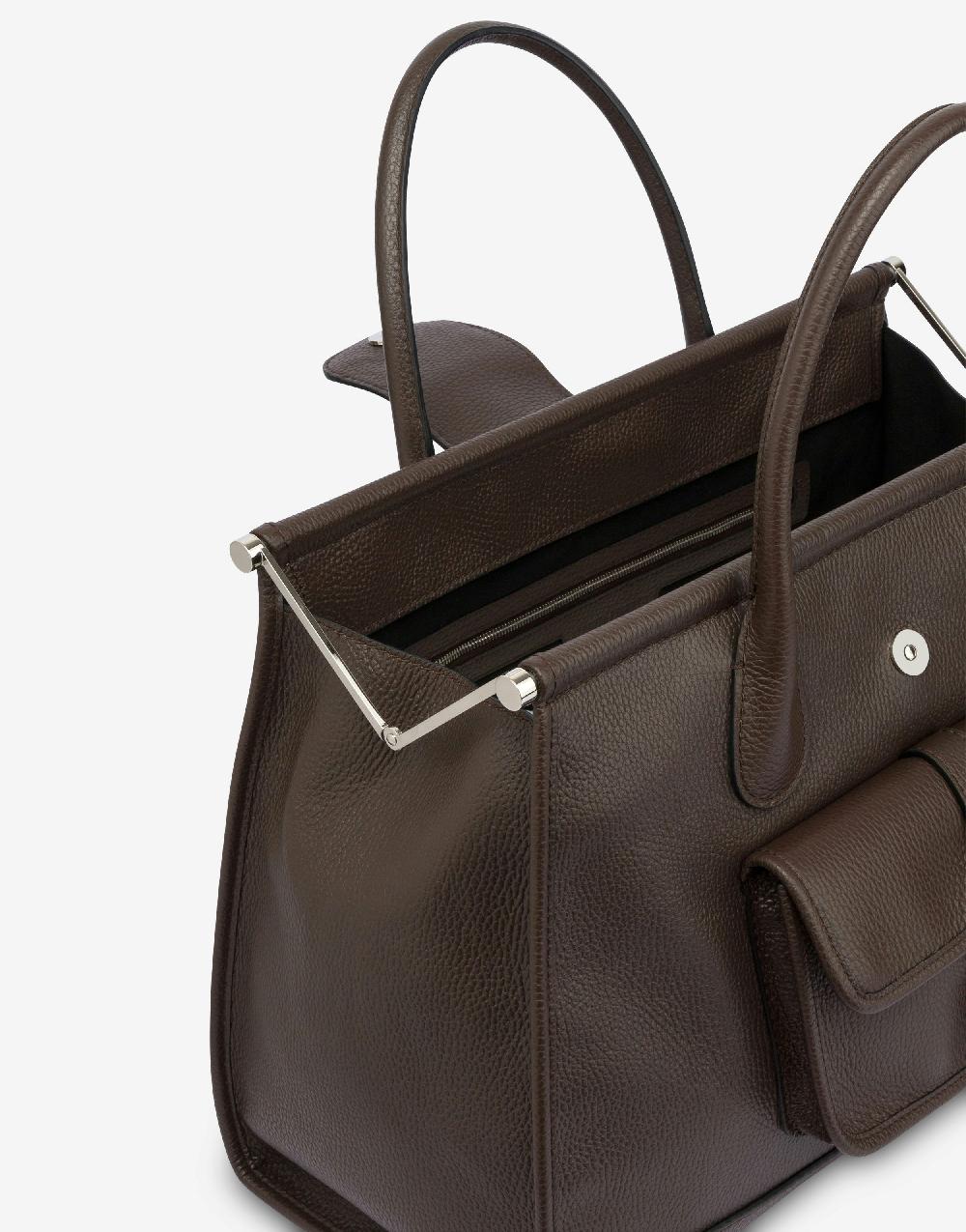 Alberta Ferretti Borsa Doppio Manico In Vitello Granato