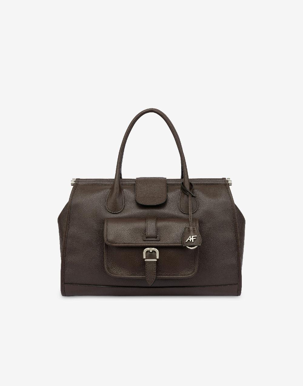 Alberta Ferretti Borsa doppio manico in vitello granato