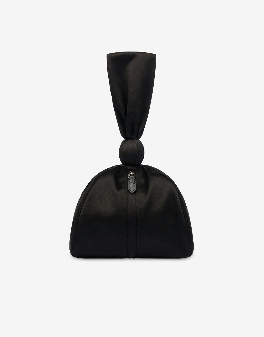 Alberta Ferretti Bucket Bag In Raso Con Ricamo Perline E Strass