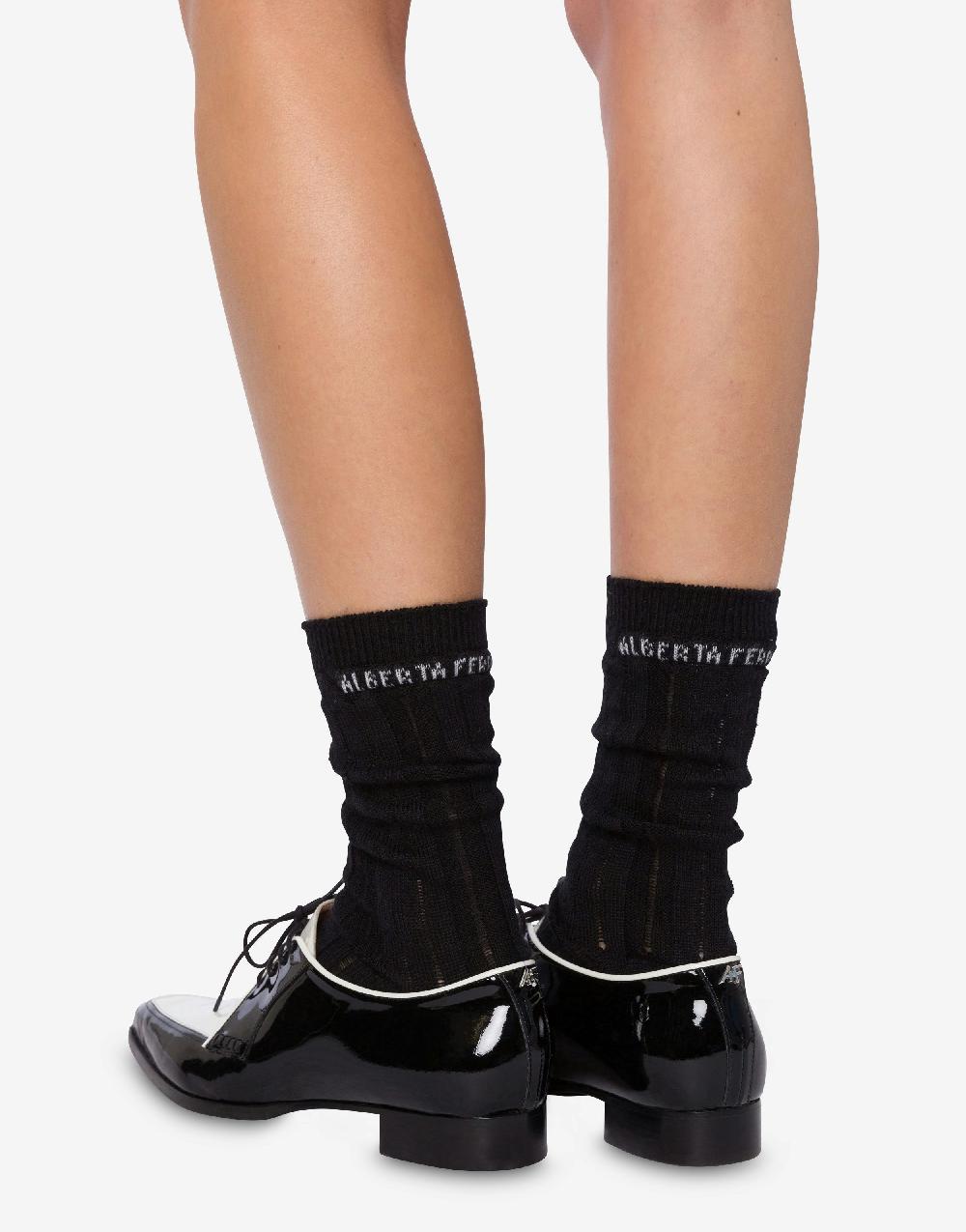 Alberta Ferretti Calze Alla Caviglia In Lana E Seta