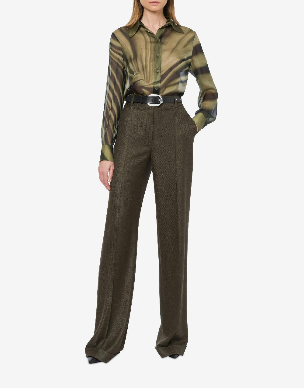 Alberta Ferretti Camicia In Chiffon Con Stampa Drappeggio