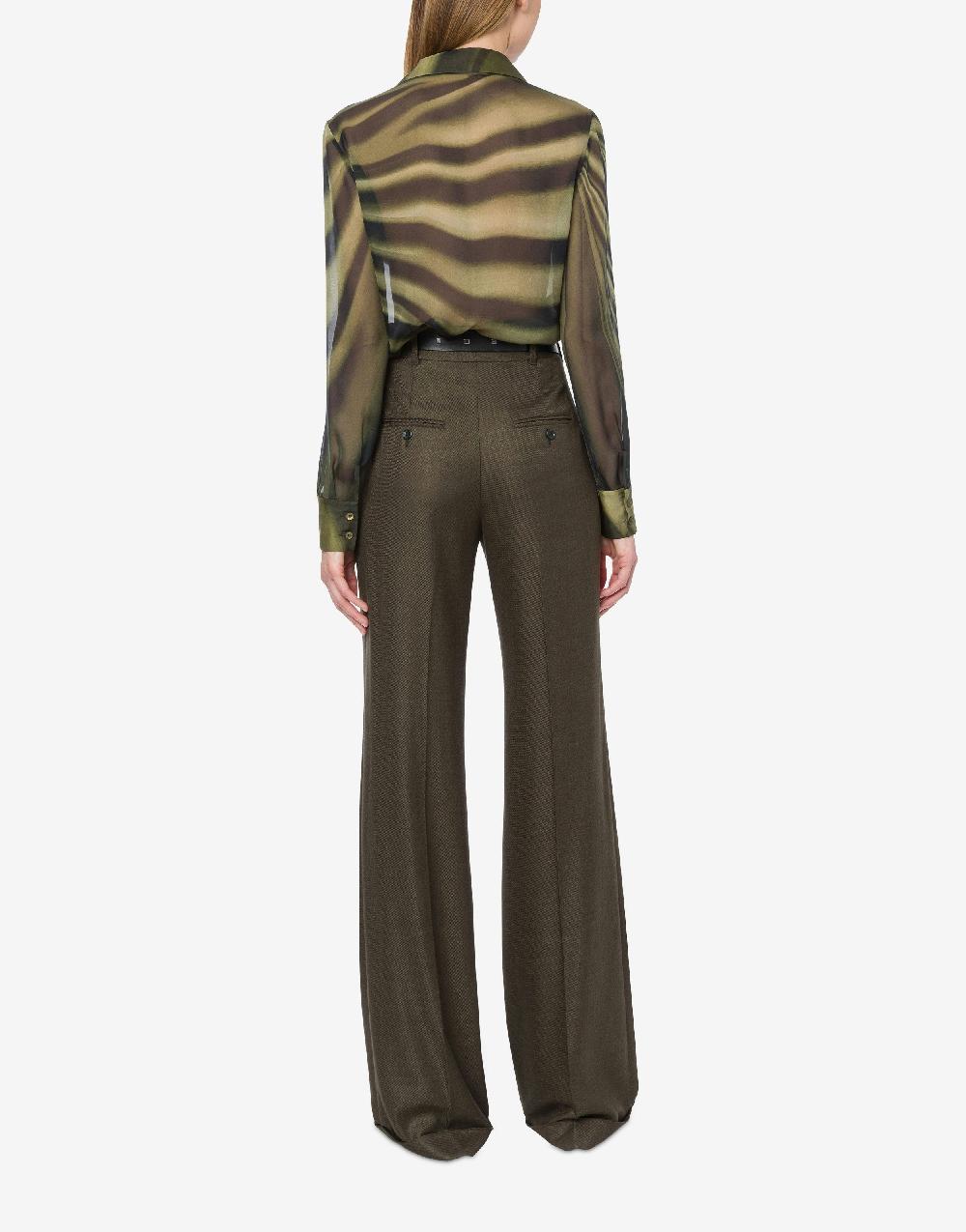 Alberta Ferretti Camicia In Chiffon Con Stampa Drappeggio