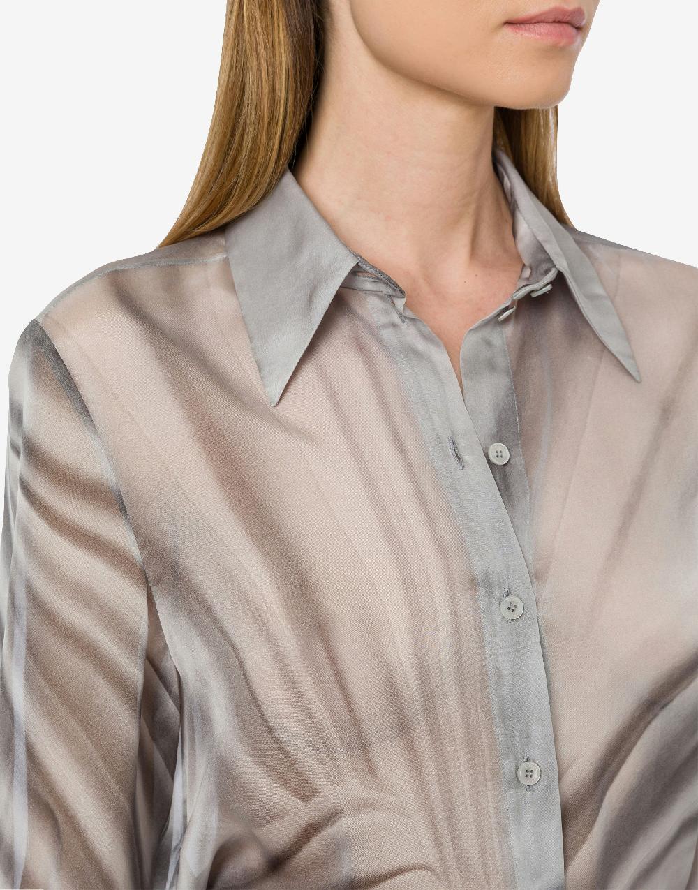 Alberta Ferretti Camicia In Chiffon Con Stampa Drappeggio