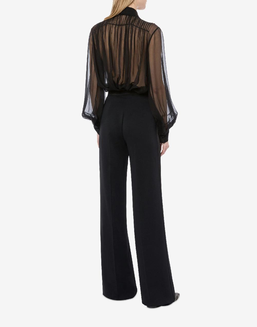 Alberta Ferretti Camicia In Chiffon Organico Con Paillettes E Perline