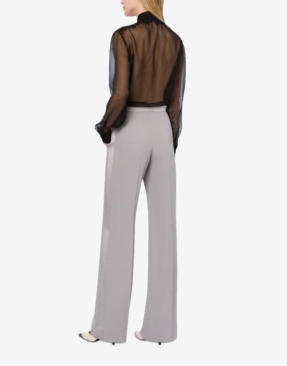 Alberta Ferretti Camicia In Chiffon Organico Con Pizzo