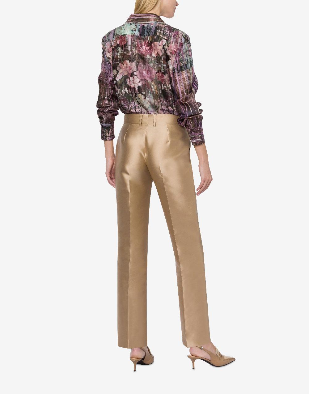 Alberta Ferretti Camicia In Habotai Con Stampa Dripping Roses