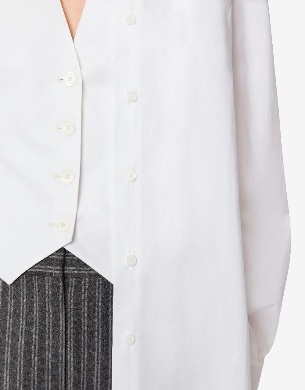 Alberta Ferretti Camicia In Popeline Stretch Con Gilet