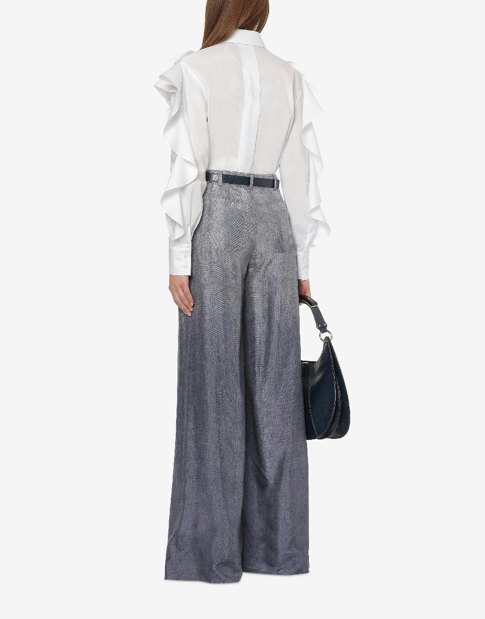 Alberta Ferretti Camicia In Popeline Stretch Con Ruches