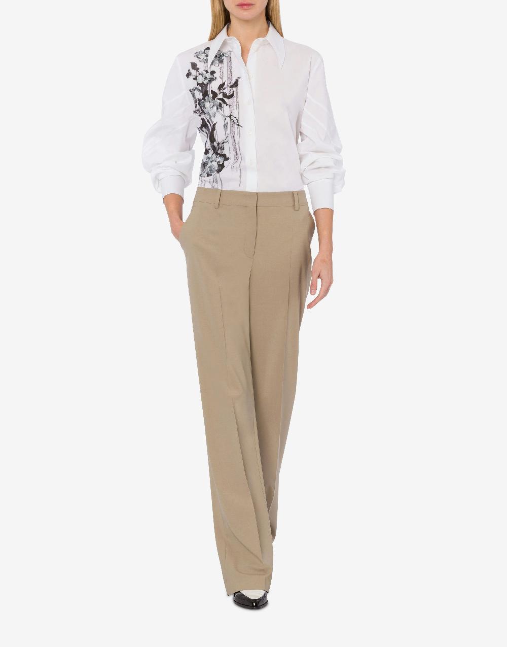 Alberta Ferretti Camicia In Popeline Stretch Dripping Roses