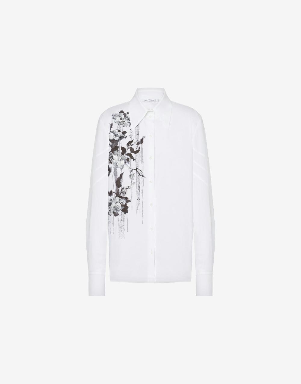 Alberta Ferretti Camicia in popeline stretch Dripping Roses