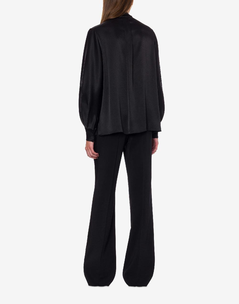 Alberta Ferretti Camicia In Raso Con Collo Lavallière