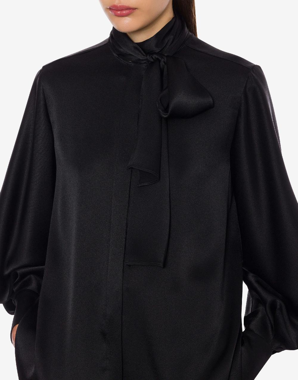 Alberta Ferretti Camicia In Raso Con Collo Lavallière