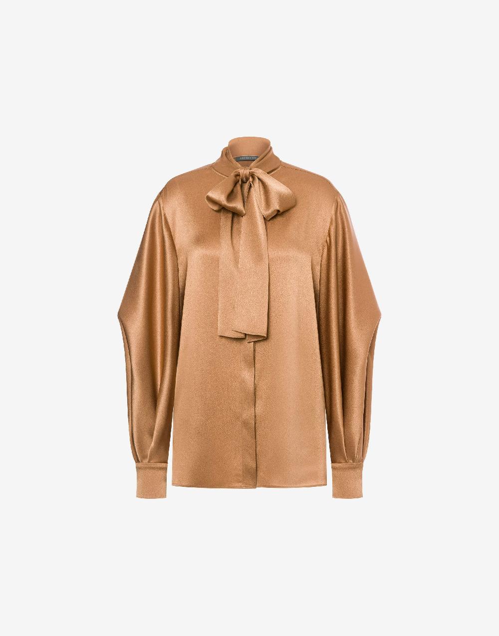 Alberta Ferretti Camicia in raso con collo lavallière