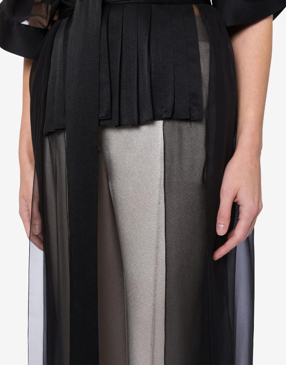 Alberta Ferretti Camicia In Raso E Chiffon Organico