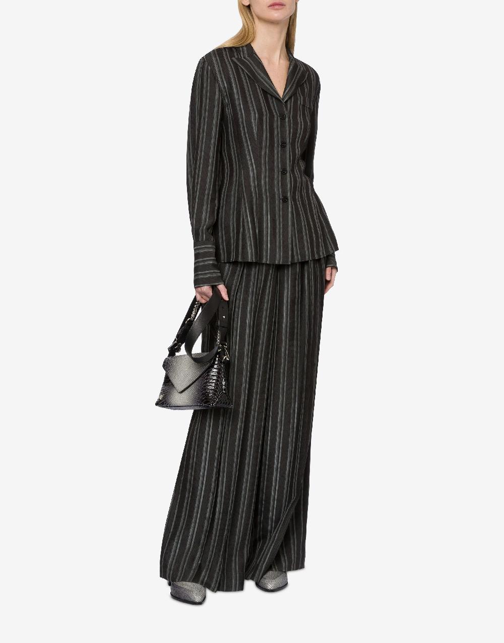 Alberta Ferretti Camicia In Saglia Di Viscosa Rigata