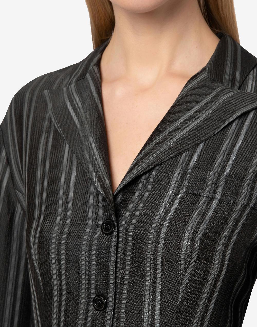 Alberta Ferretti Camicia In Saglia Di Viscosa Rigata