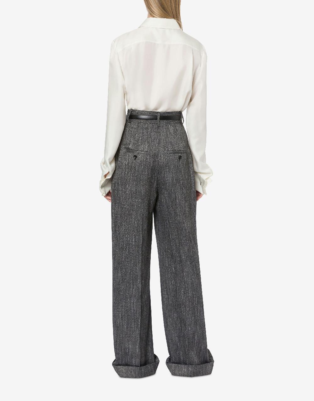 Alberta Ferretti Camicia In Twill Di Seta Con Bottoni Gioiello