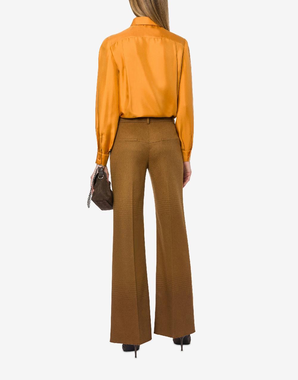 Alberta Ferretti Camicia In Twill Di Seta Con Sciarpina