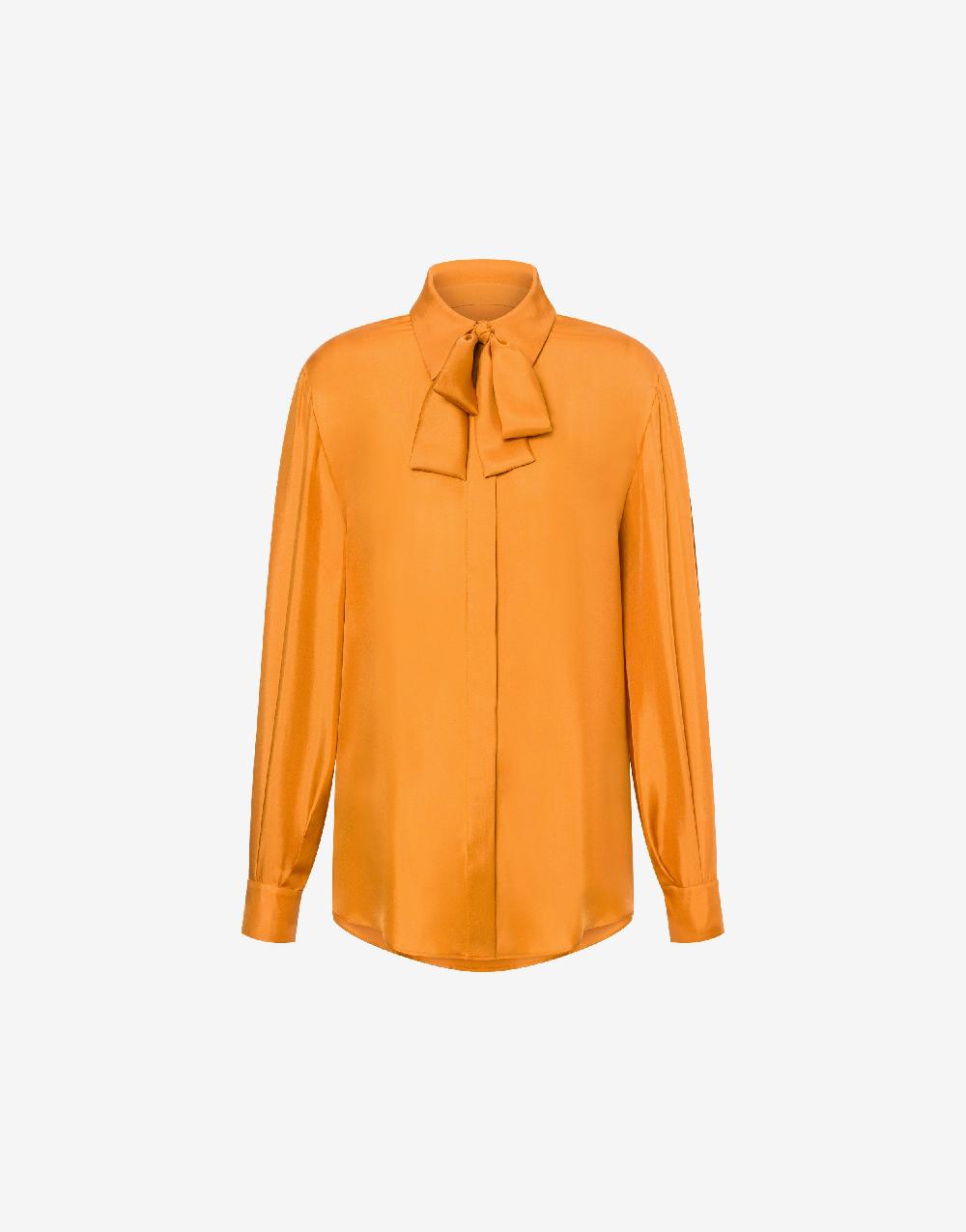 Alberta Ferretti Camicia in twill di seta con sciarpina