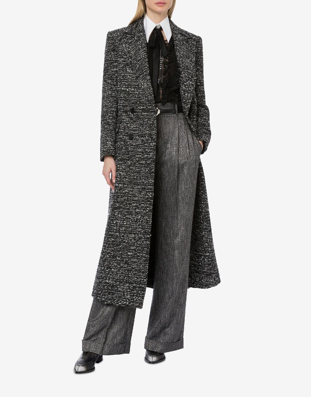 Alberta Ferretti Cappotto Doppiopetto In Tweed Bottonato