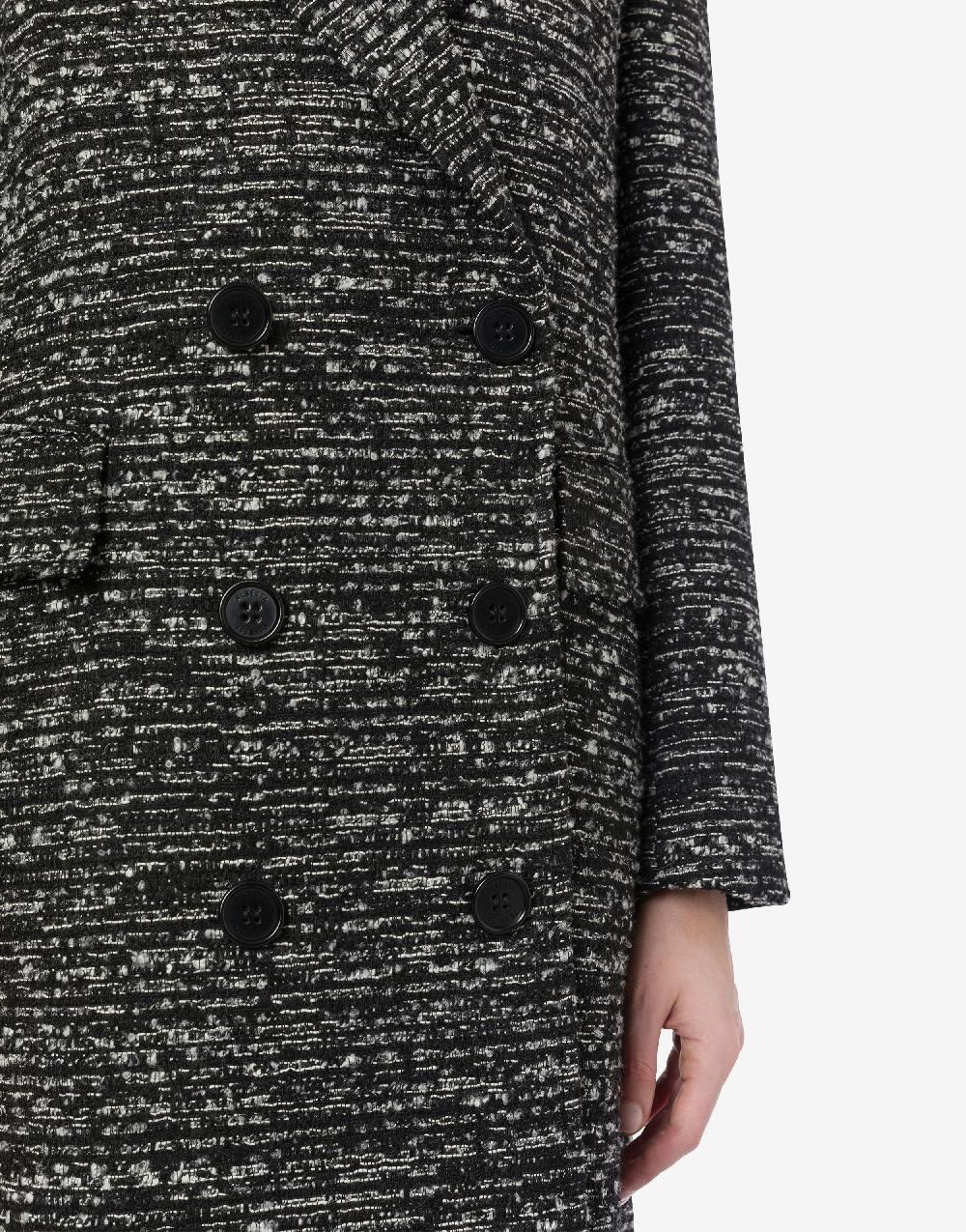 Alberta Ferretti Cappotto Doppiopetto In Tweed Bottonato