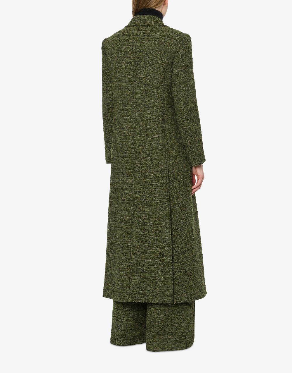 Alberta Ferretti Cappotto Doppiopetto In Tweed Bottonato