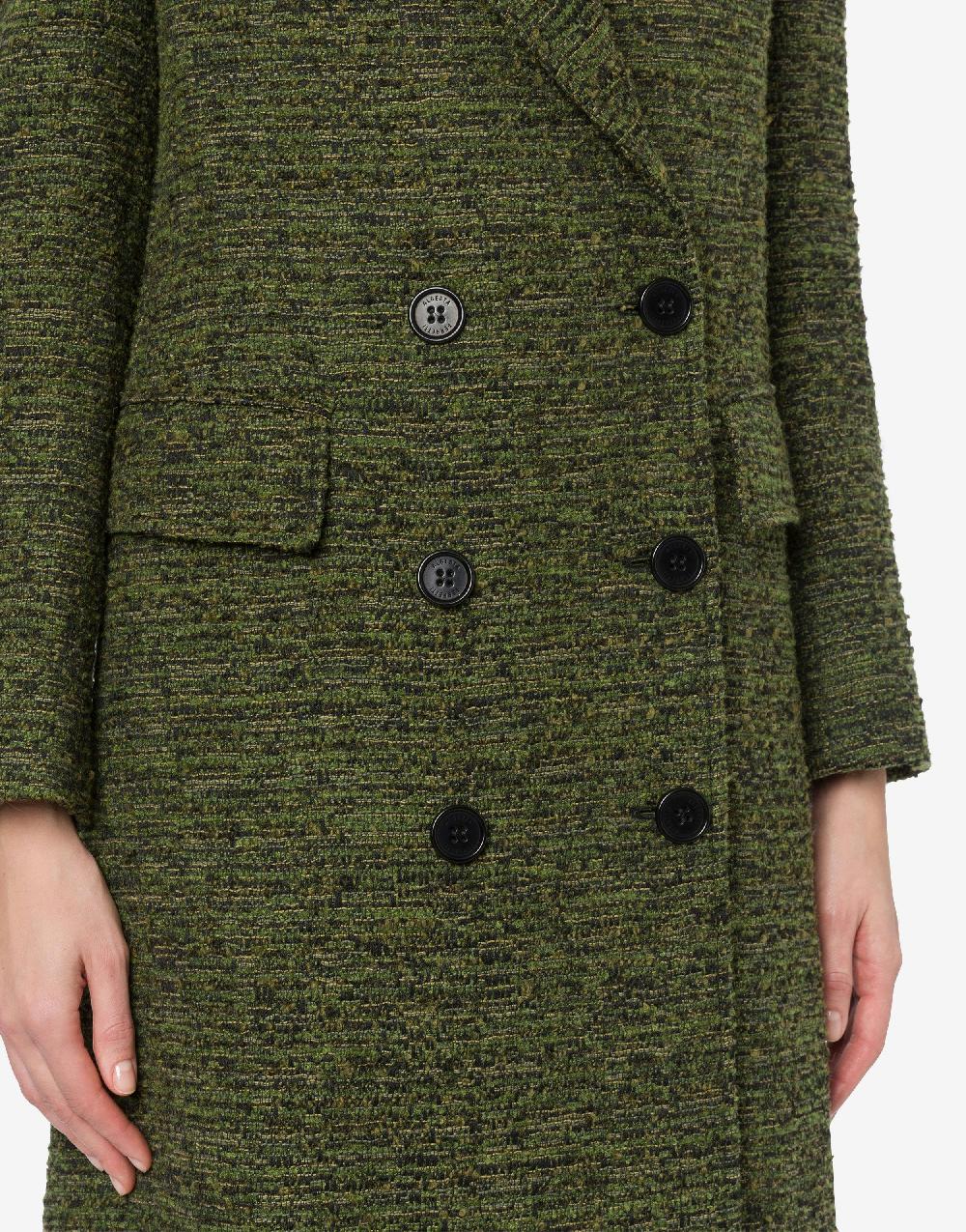 Alberta Ferretti Cappotto Doppiopetto In Tweed Bottonato