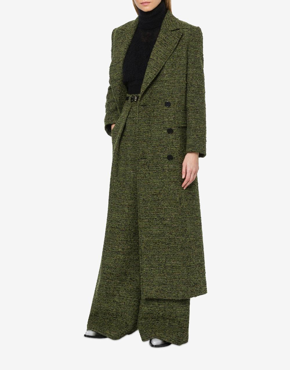 Alberta Ferretti Cappotto doppiopetto in tweed bottonato