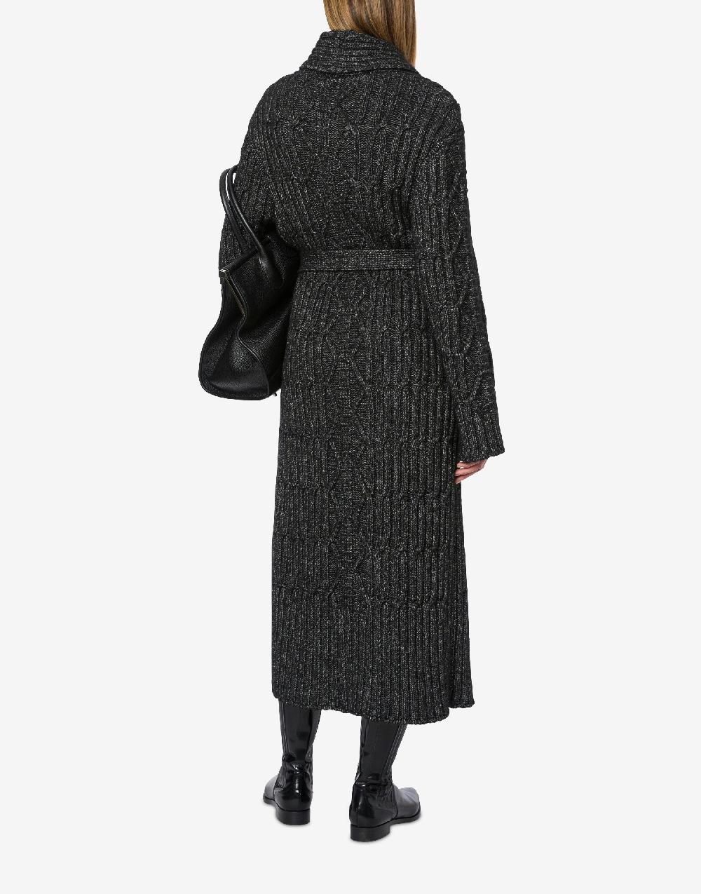 Alberta Ferretti Cardigan Lungo In Fettuccia Lana Cotone