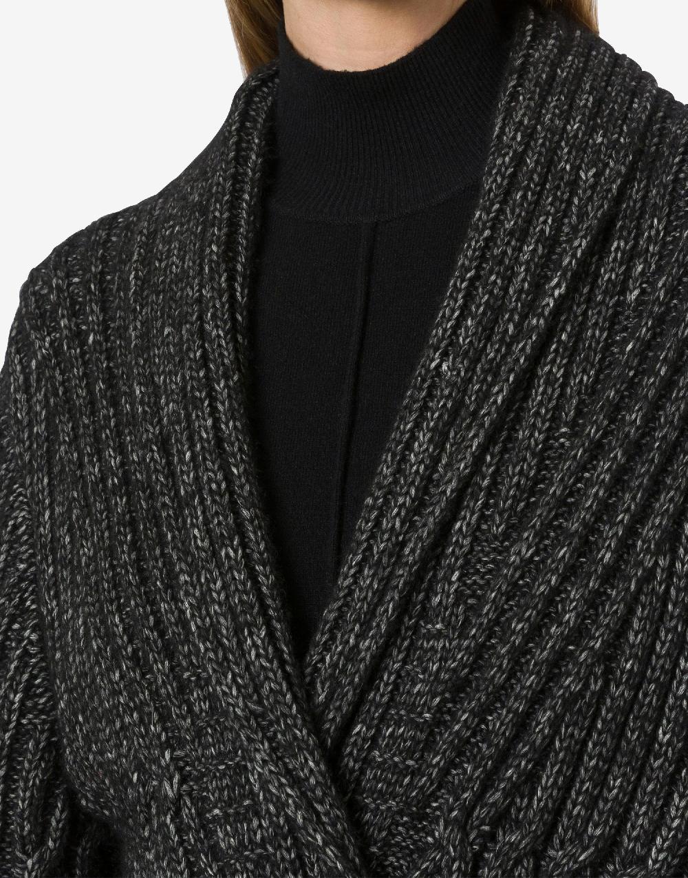 Alberta Ferretti Cardigan Lungo In Fettuccia Lana Cotone