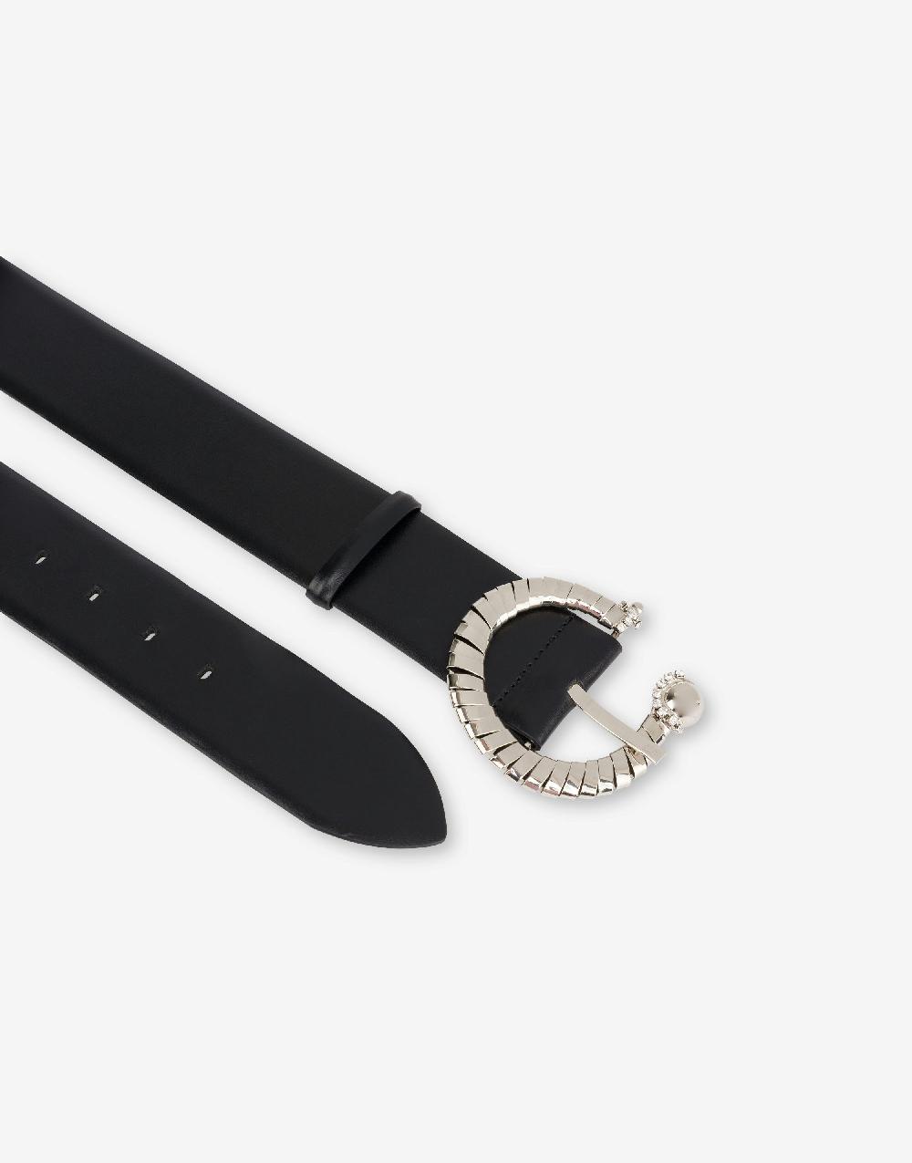 Alberta Ferretti Cintura In Vitello Con Maxi Fibbia