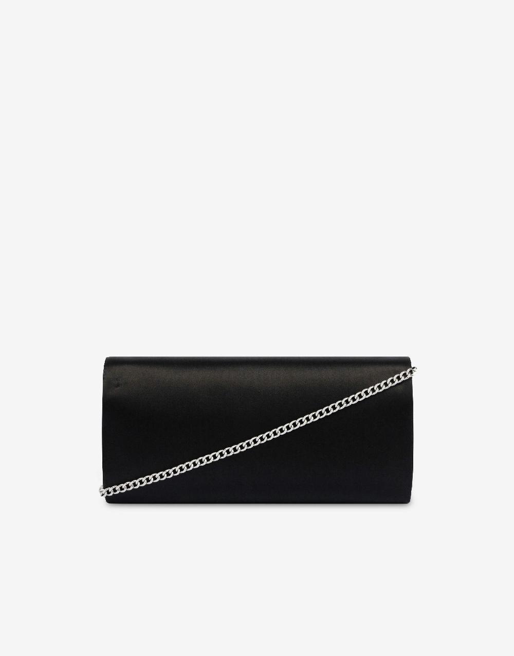 Alberta Ferretti Clutch In Raso Con Ricamo Perline E Strass