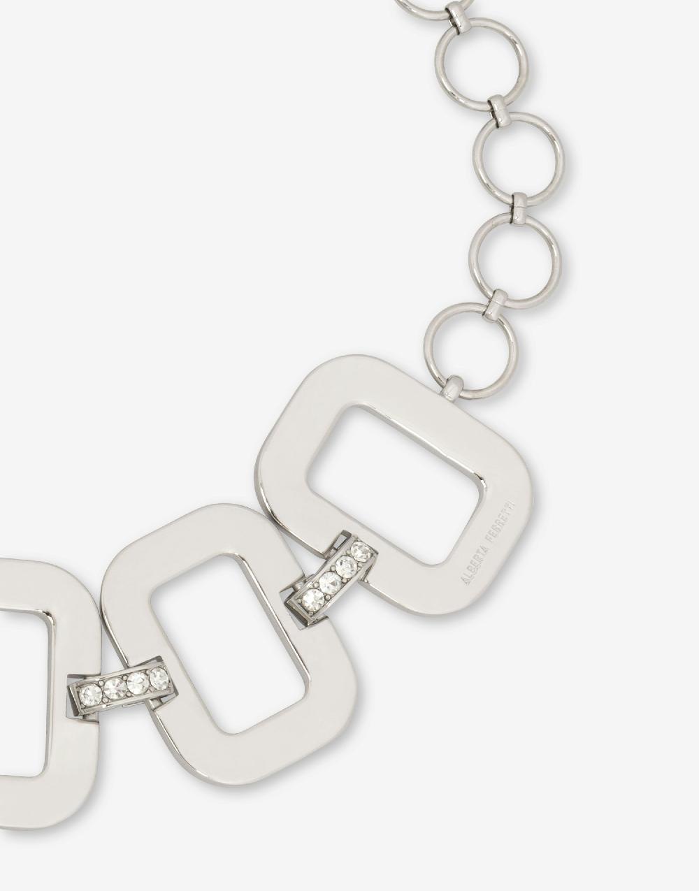 Alberta Ferretti Collana Girocollo In Metallo Con Strass