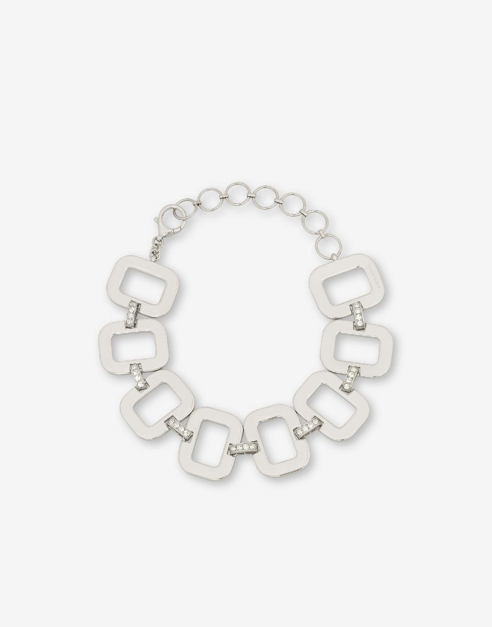 Alberta Ferretti Collana girocollo in metallo con strass