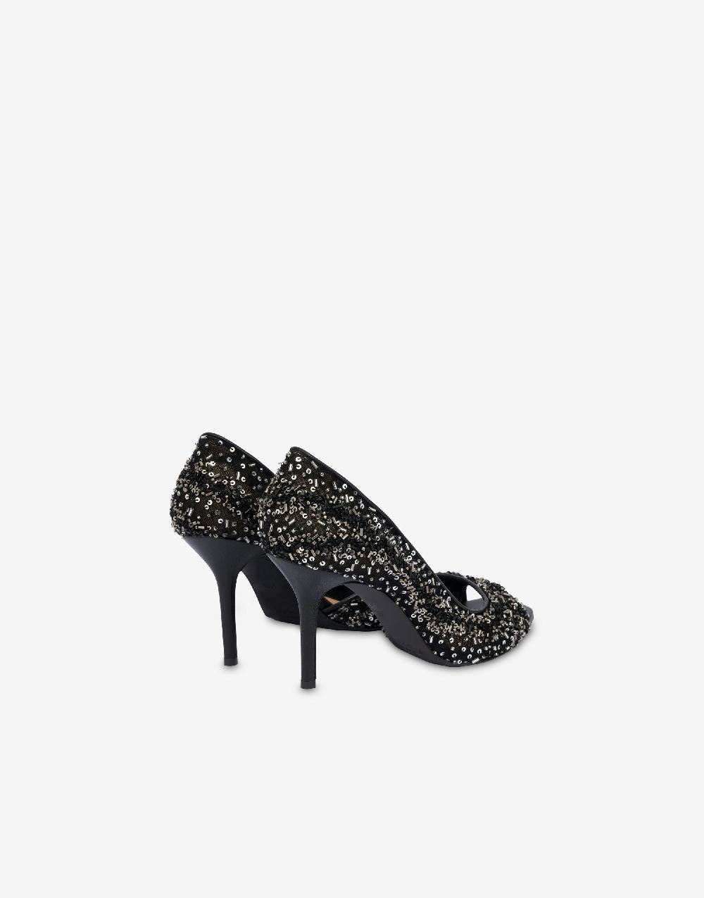 Alberta Ferretti Décolleté D'Orsay In Rete Con Paillettes E Perline