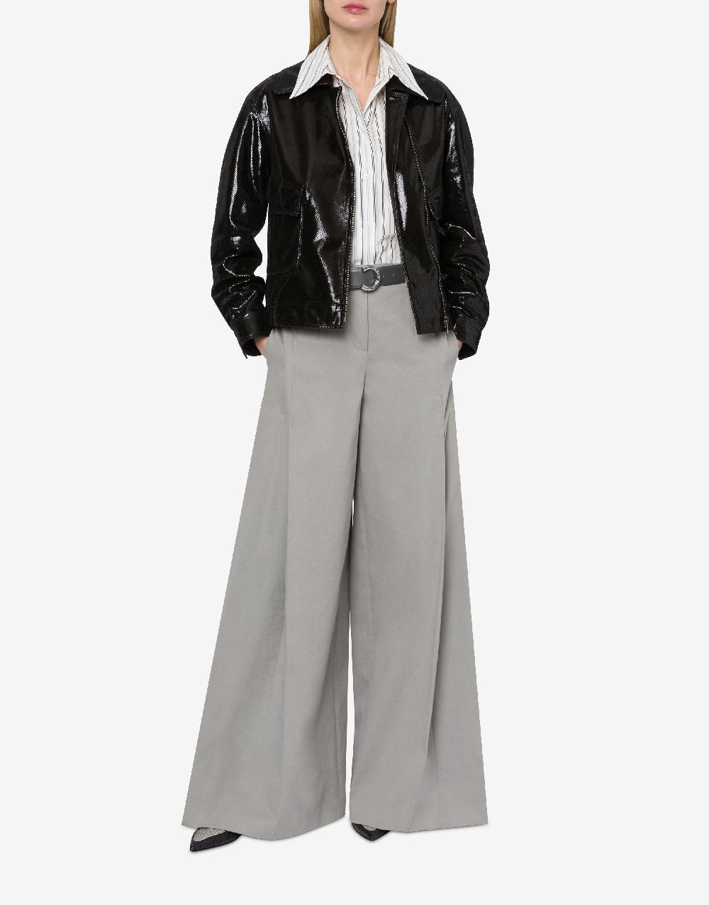 Alberta Ferretti Giacca Biker In Suede Stampa Snake