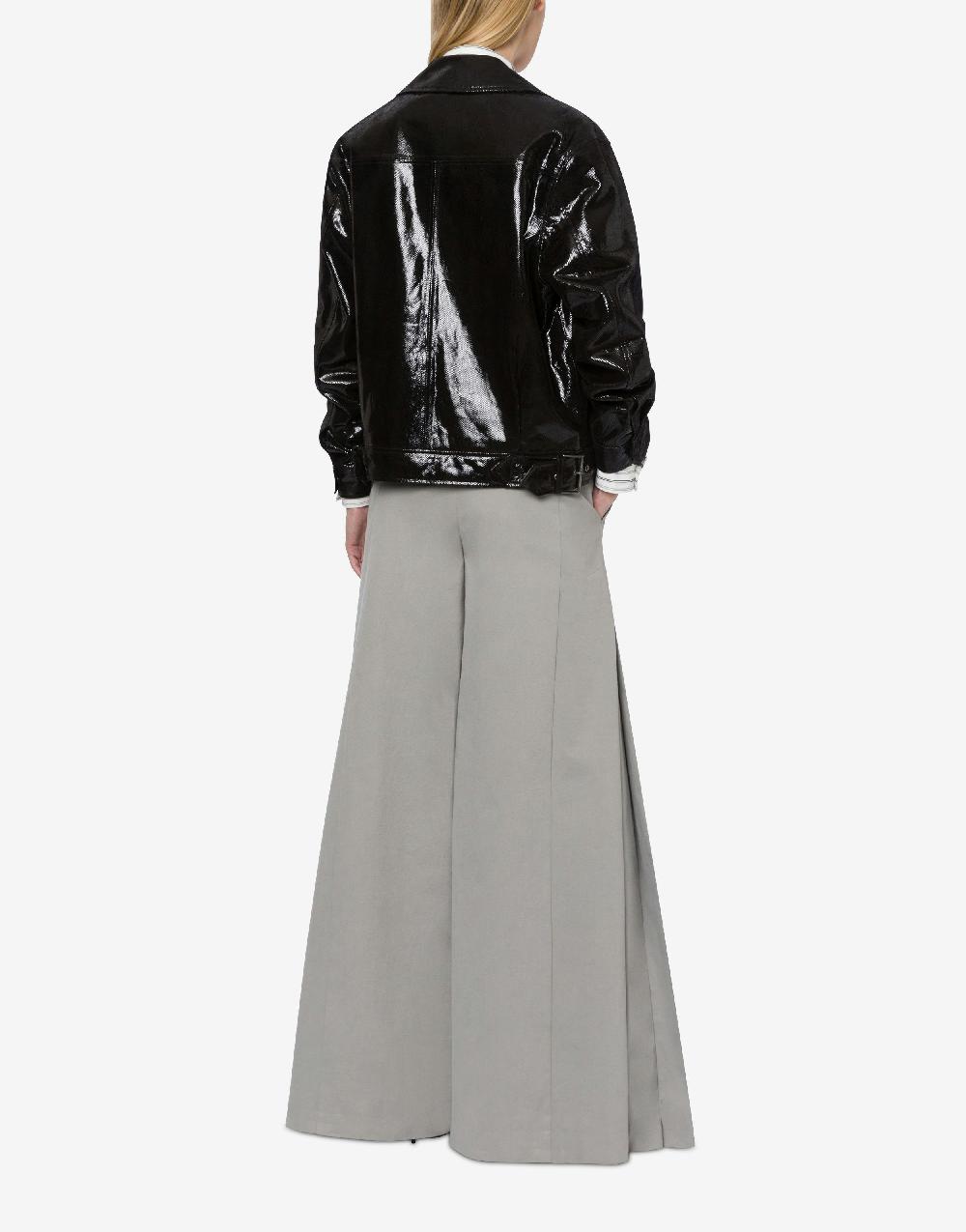 Alberta Ferretti Giacca Biker In Suede Stampa Snake