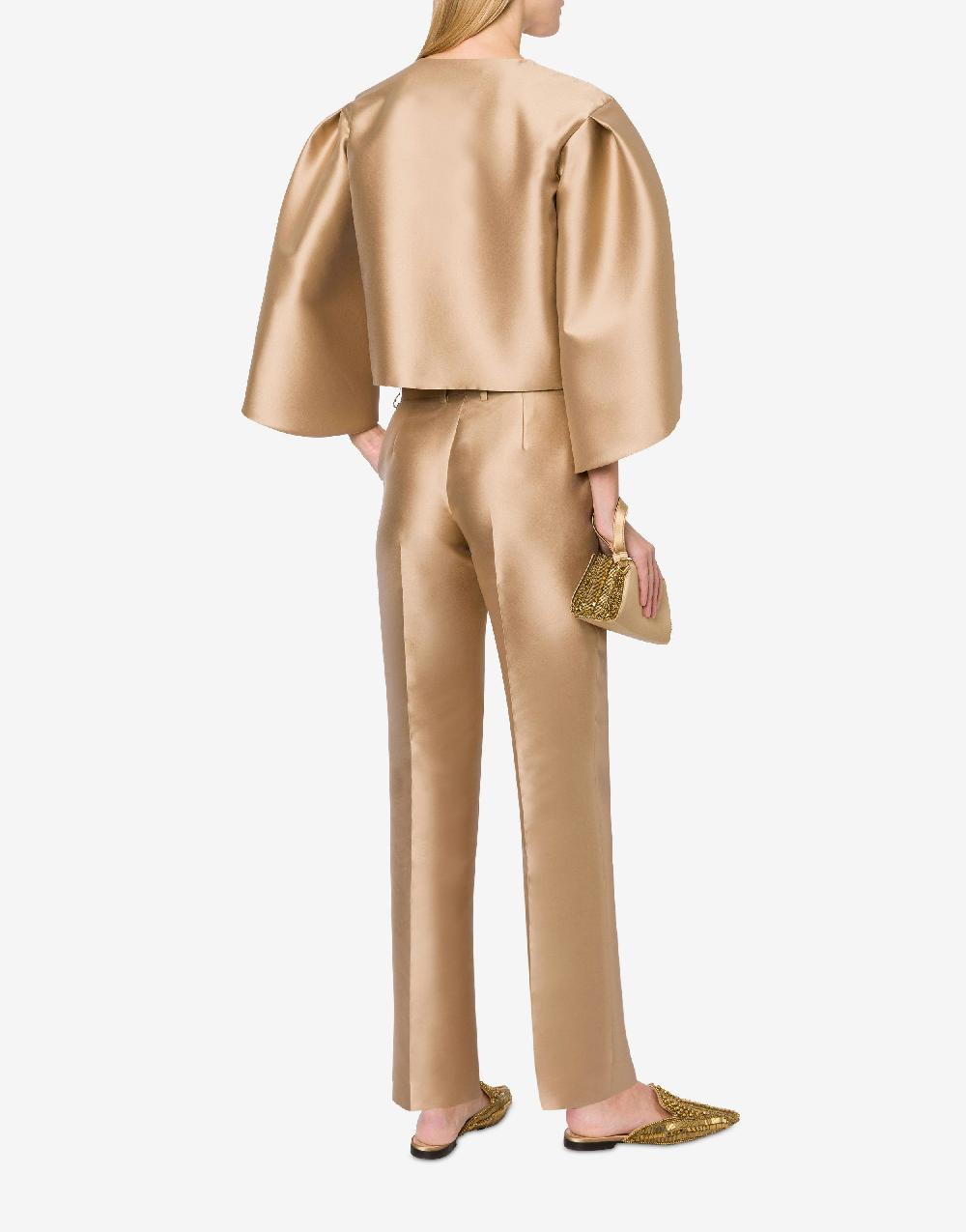 Alberta Ferretti Giacca Corta In Mikado Con Maniche Tulipano