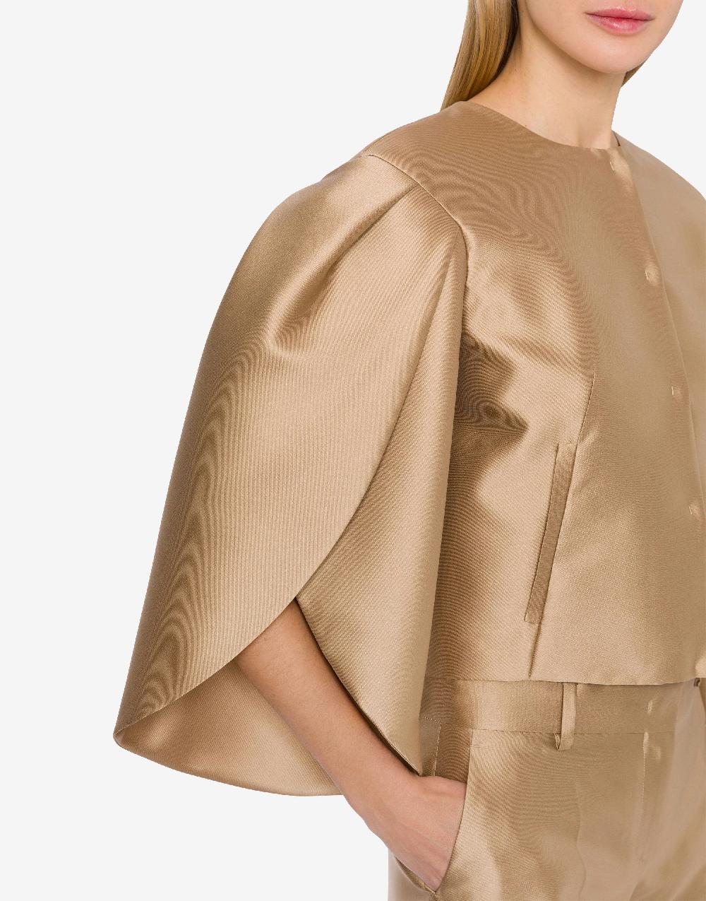 Alberta Ferretti Giacca Corta In Mikado Con Maniche Tulipano