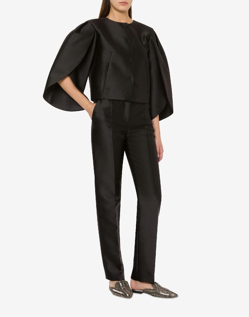 Alberta Ferretti Giacca Corta In Mikado Con Maniche Tulipano