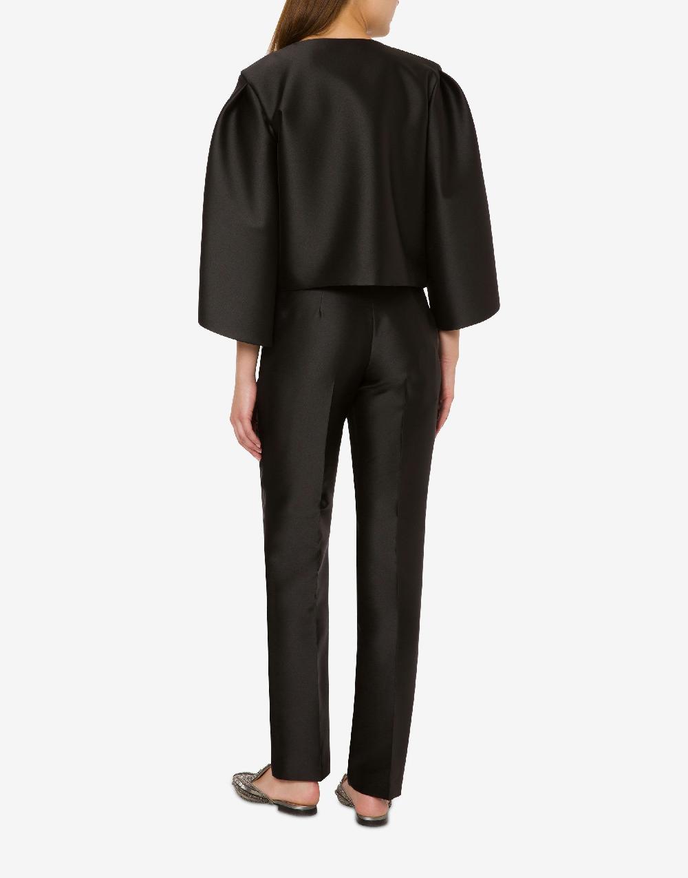 Alberta Ferretti Giacca Corta In Mikado Con Maniche Tulipano