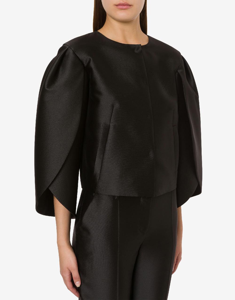 Alberta Ferretti Giacca Corta In Mikado Con Maniche Tulipano