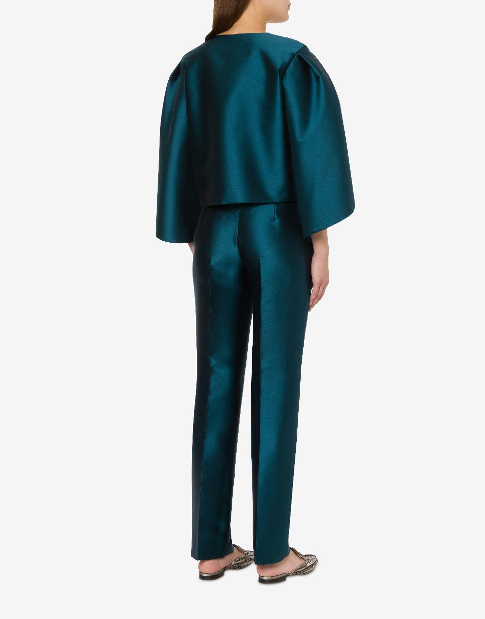 Alberta Ferretti Giacca Corta In Mikado Con Maniche Tulipano