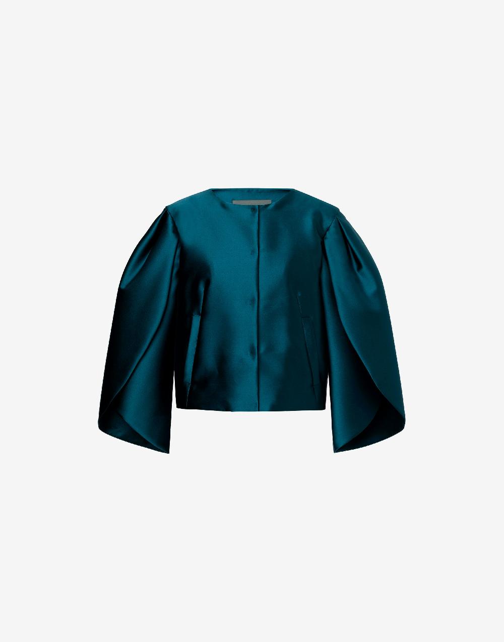 Alberta Ferretti Giacca corta in mikado con maniche tulipano