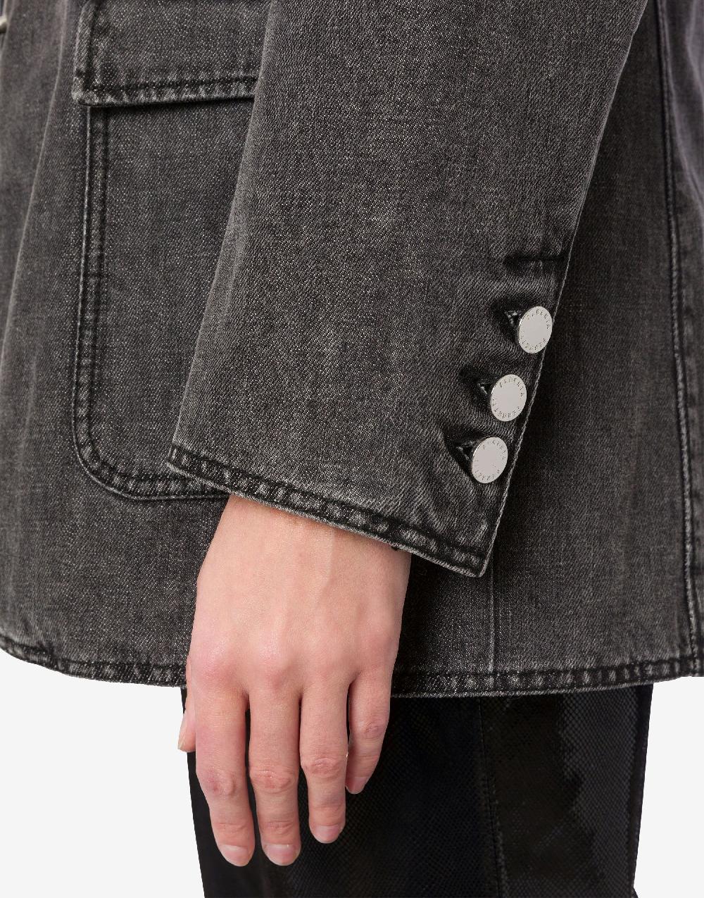 Alberta Ferretti Giacca In Denim Marmorizzato Stone Washed